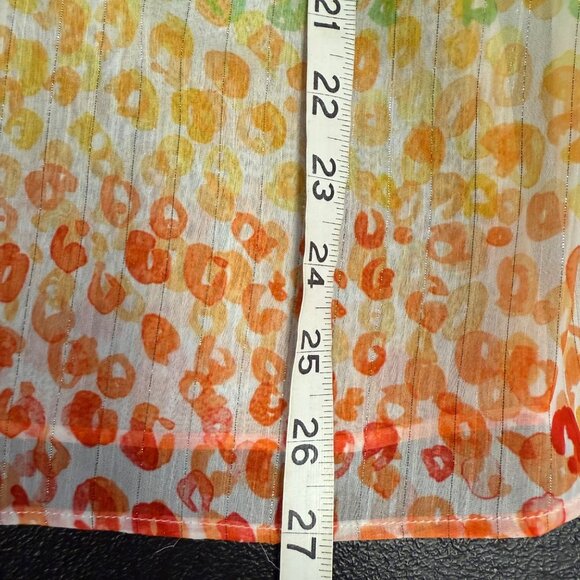 Vilagallo Womens Rainbow Leopard Print Sleeveless Blouse Size 42 Sheer Fabric - Picture 4 of 6